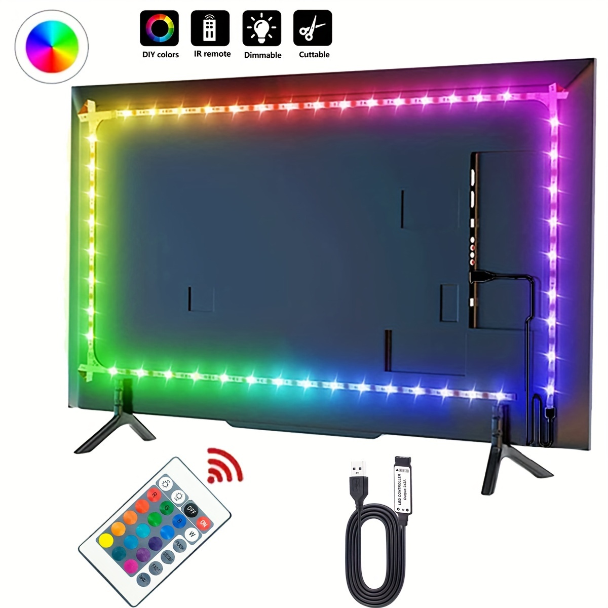 1 set of usb backlight   belt 3 28ft 9 84ft smd 3535 led flexible cabinet light for home decoration