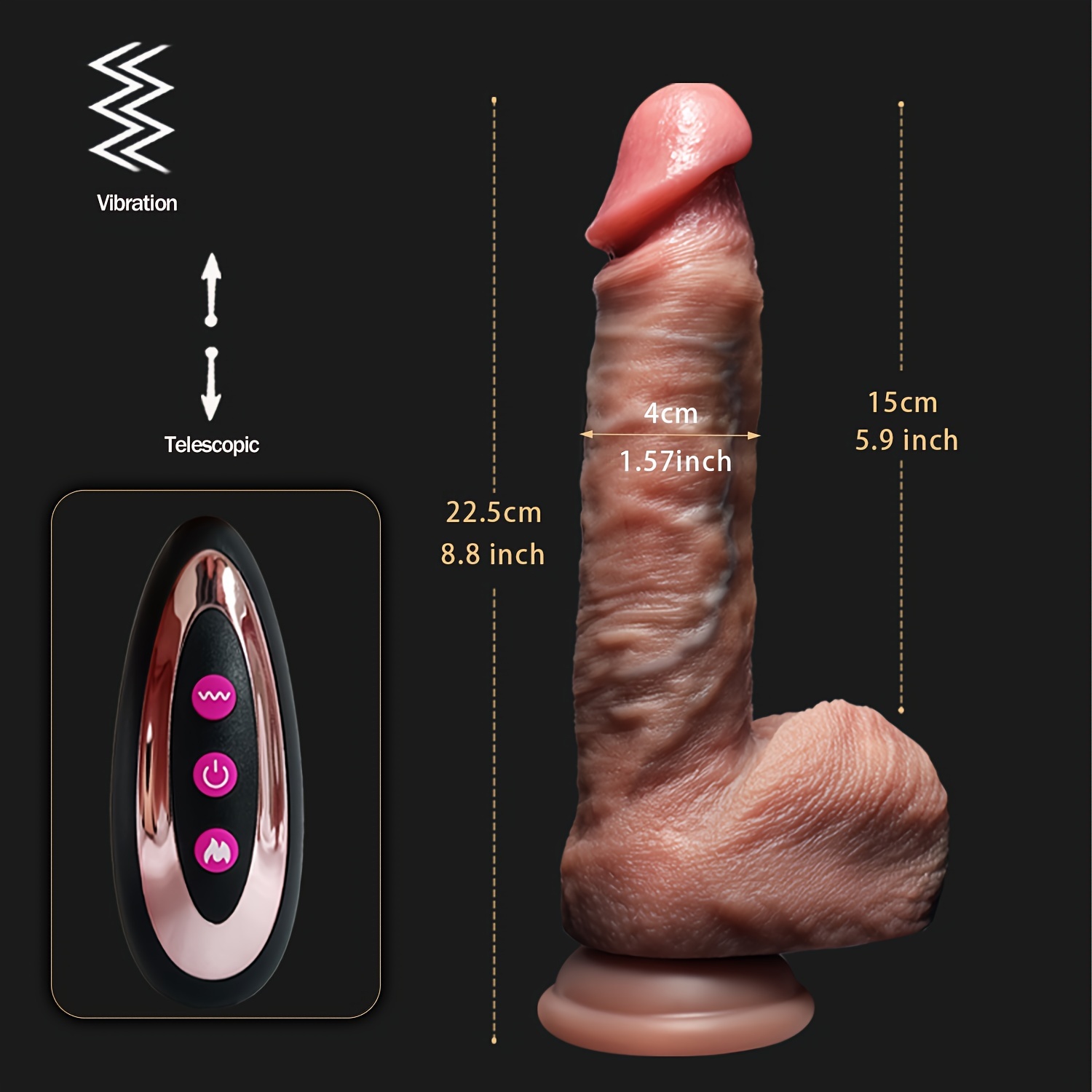 9 inch Thrusting Dildo Vibrator - Remote Control with 7 Vibrating and 7 Thrusting Modes G Spot Dildo with Strong Suction Cup Realistic Dildos for Stimulation Sex Toys for Adults
