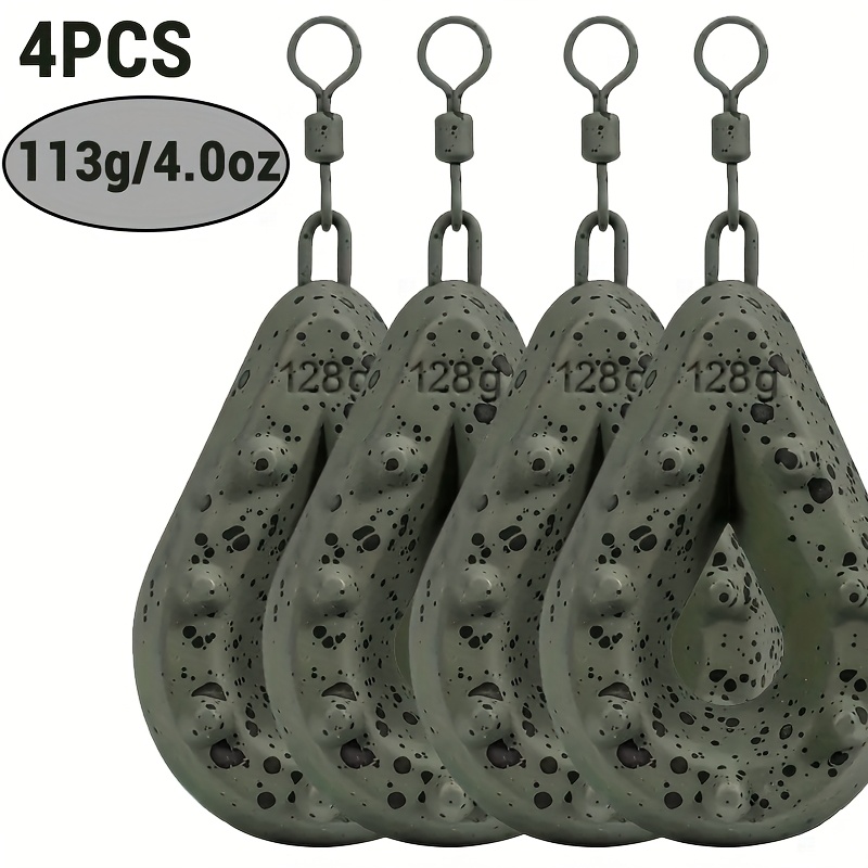 Image of 4/3/1pc Fishing Sinkers, Tear- With Coated End, Hollow Carp Weights For Gradual Bait Release, Compatible With Any Clip