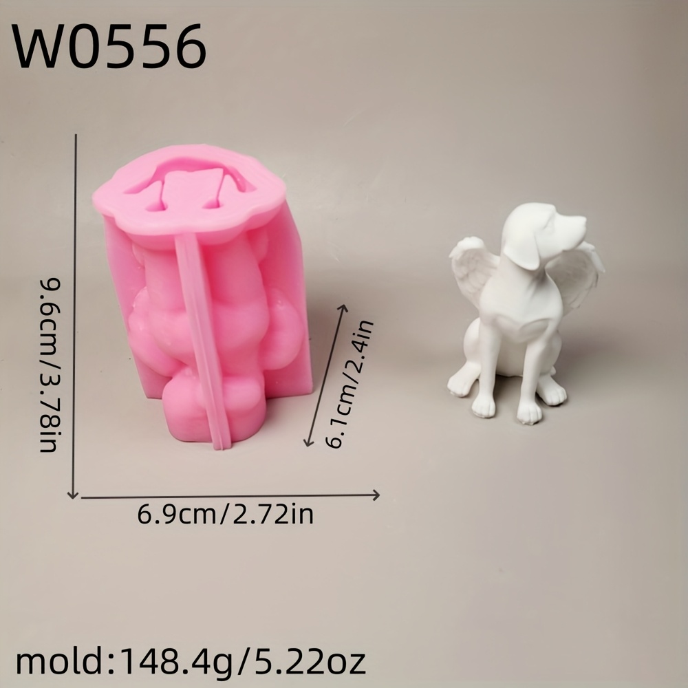 Resin Casting Moldsangel Dog 3d Decorative Silicone Mold Diy Candle Silicone Mold Gypsum Decorative Silicone Mold Home Decoration Epoxy Resin Mold W0556