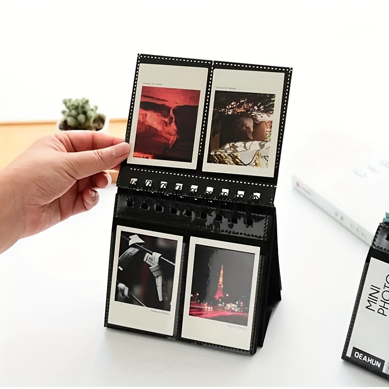 

Chic Mini Desk Calendar Photo Album - 68 Pockets, Easy Flip Design For Display & Storage, Perfect For Weddings, Graduations & More
