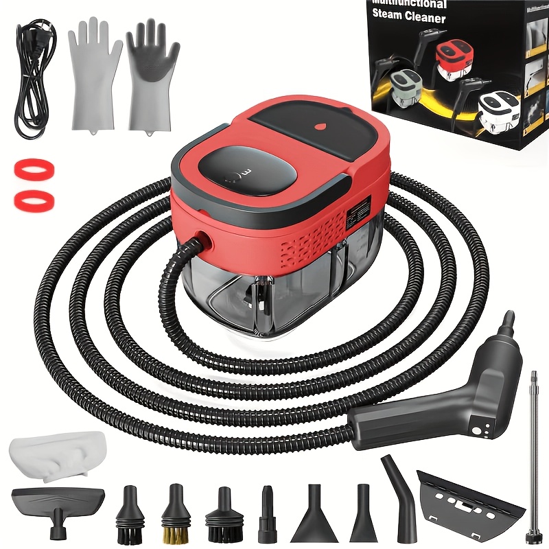 TEMU [upgraded Capacity] Handheld Steam Cleaner, 2500w High-pressure , 1.6l Water Tank, 3 Levels Adjustable Handle, Portable Cleaning Steamer For