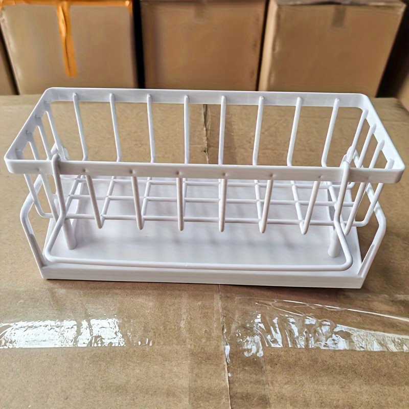 plastic kitchen sink dish rack multifunctional towel sponge storage rack 9 06x4 72 inches home   saving tidy rack halloween christmas must have storage details 7