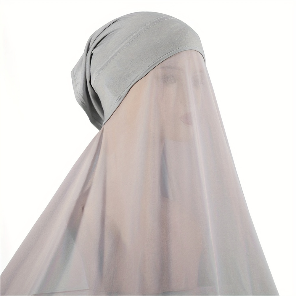 solid     piece scarf muslim womens chiffon headscarf