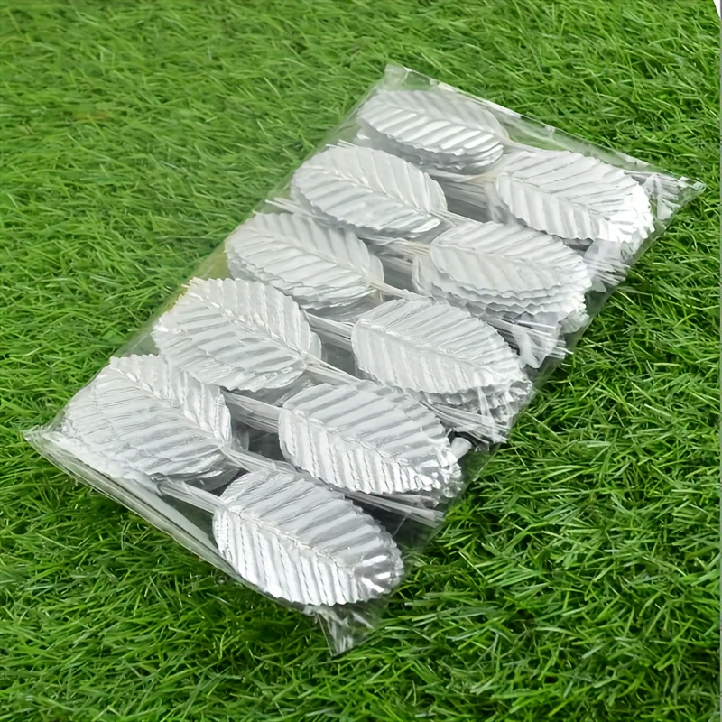 TEMU 200 pièces Feuilles Artificielles Colorées avec Tiges - Matériel de Décoration DIY pour Couronnes - Accessoires pour Couronnes de Mariage