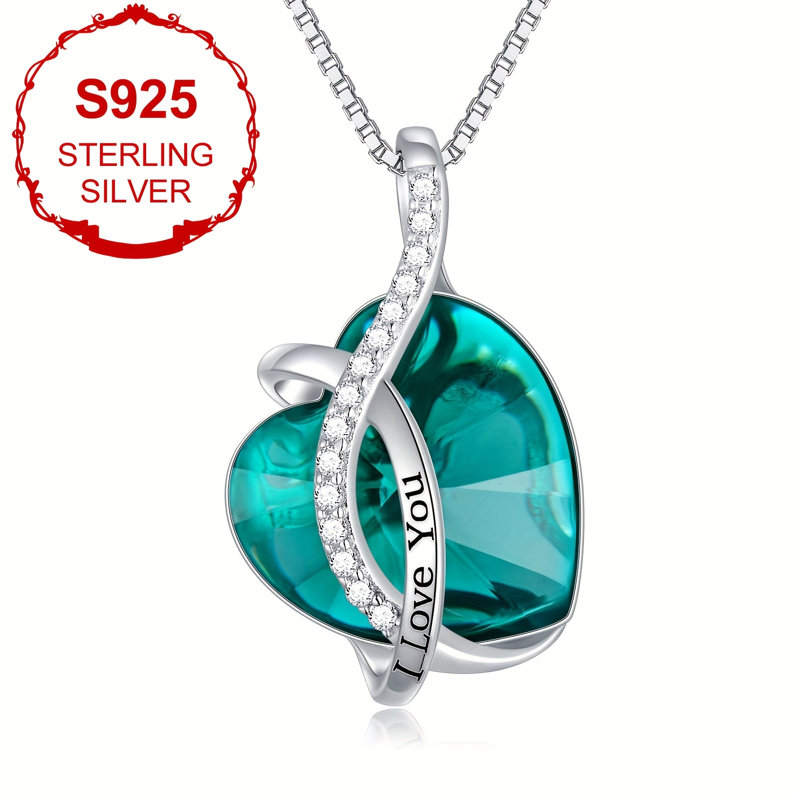 12 Birthstone Love Necklace with Artificial Crystal