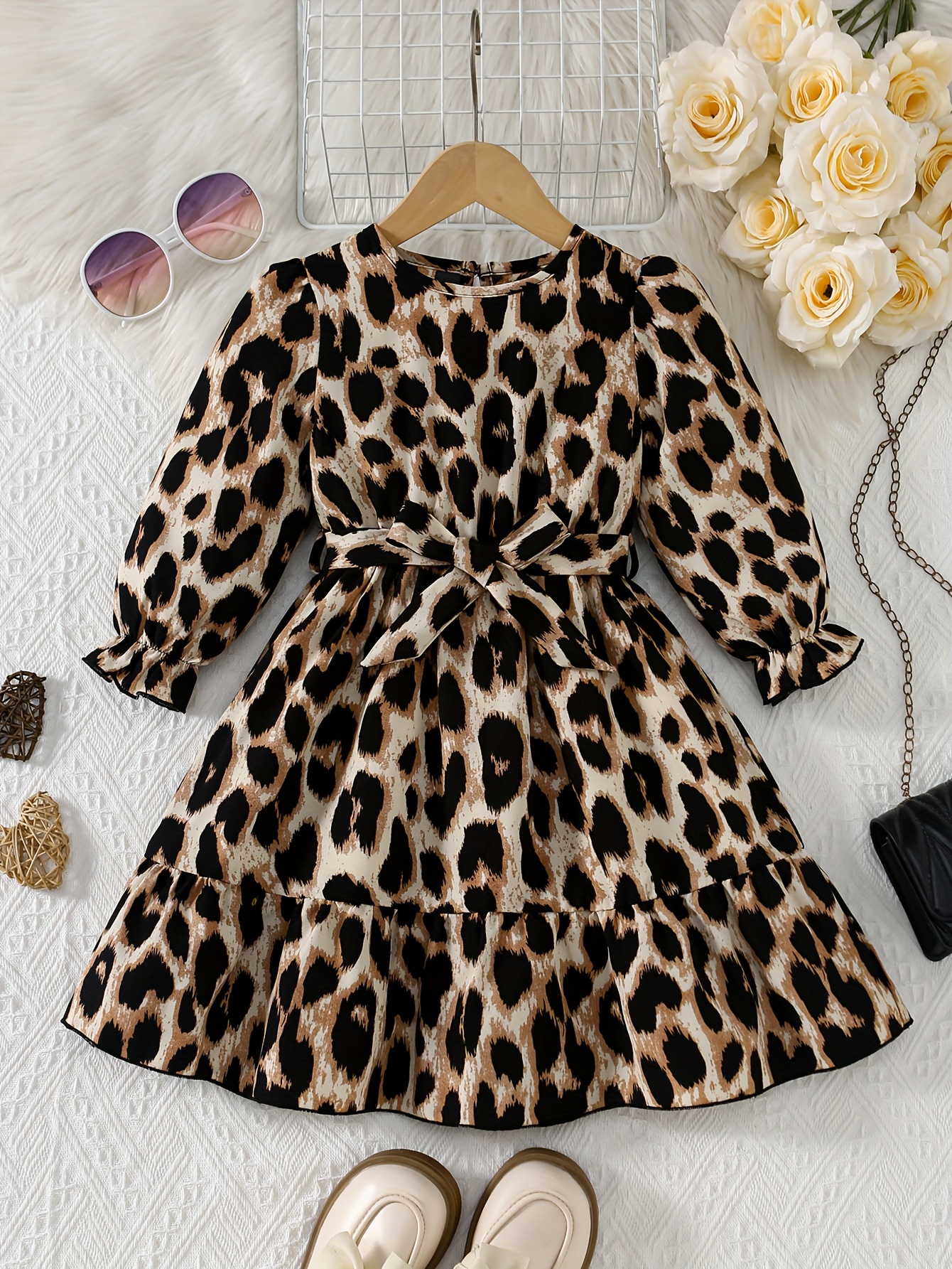 sachin and babi light blue dress Leopard Print Dresses