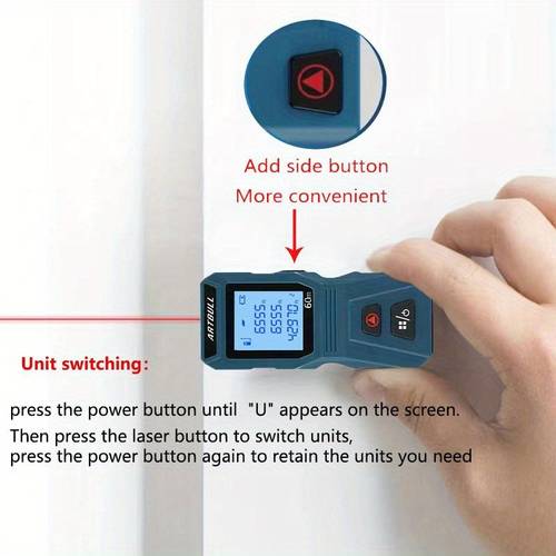 laser rangefinder 60m handheld mini rangefinder measuring tool aaa battery powered excluding battery