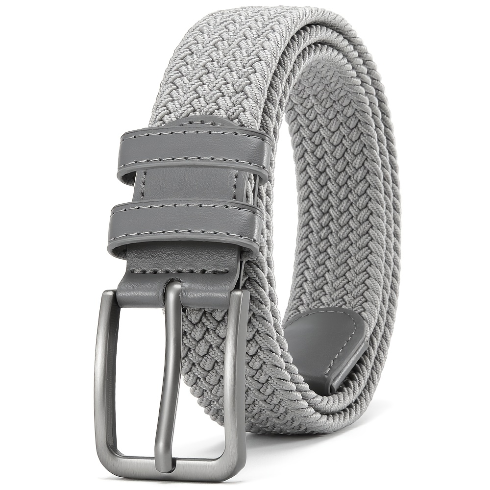 Men's Casual Stretch Golf Belt, Adjustable Woven Fabric Design