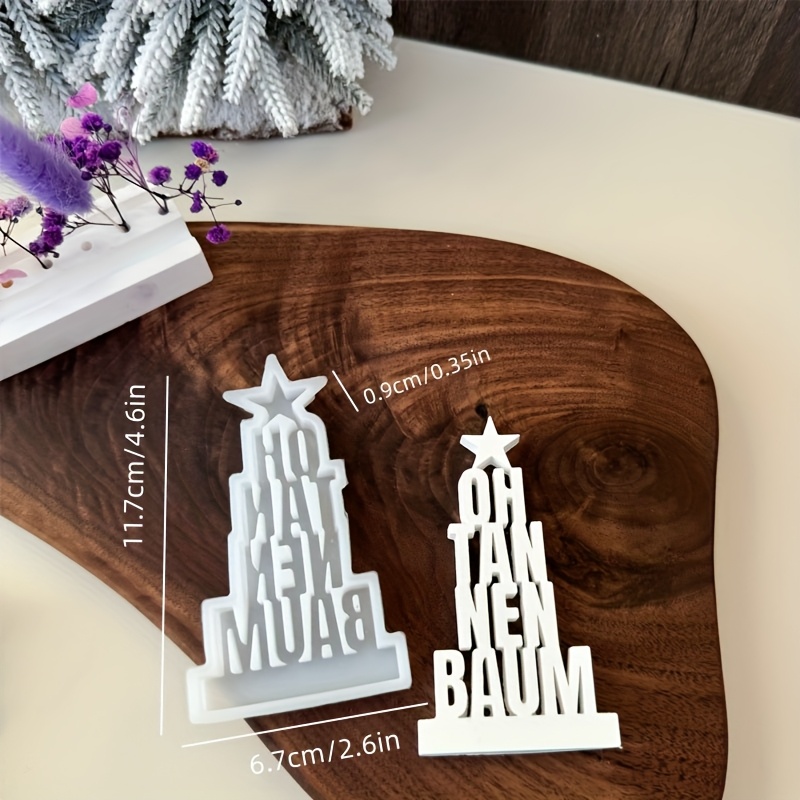 Letter Ornament Decoration Pentagram Christmas Tree Silicone Mold Gypsum Drip Mold Non- Contact