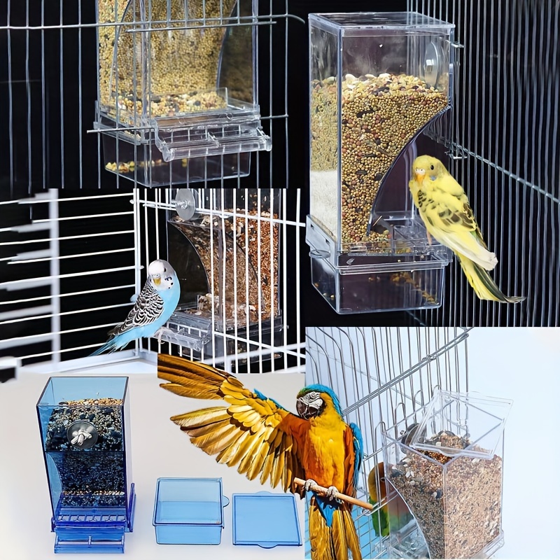 

1pc Mangeoire automatique pour oiseaux, Mangeoire à graines intégrée pour perroquets en acrylique, Conteneur de nourriture transparent