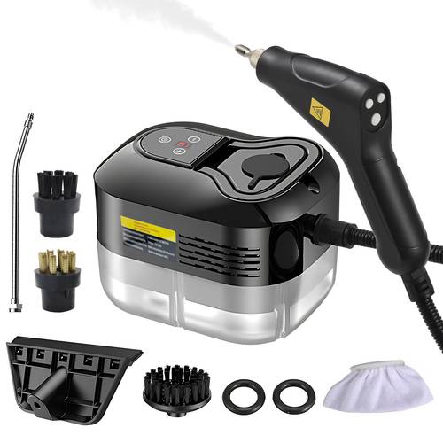 artikel foto draagbare handstoomreiniger met 6 extra stuks, touchscreen, 6 niveaus verstelbaar, 105?�/221?� diepe reiniging met 1200ml waterreservoir voor bank, raam, , keuken, , auto