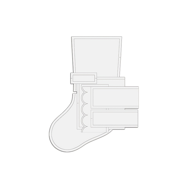 TEMU Set de 7 pochoirs de couture réutilisables en PET pour chaussette de Noël avec 3 styles de bordure (droite/ondulée/volant) - entièrement doublés