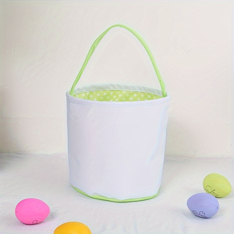 1pc 2 4pcs Easter Bunny Basket Blank Bags For Kids Canvas Eggs Hunt Bag Rabbit Easter Basket Easter Bucket Toys Bucket Tote Bag With Handle For Boys