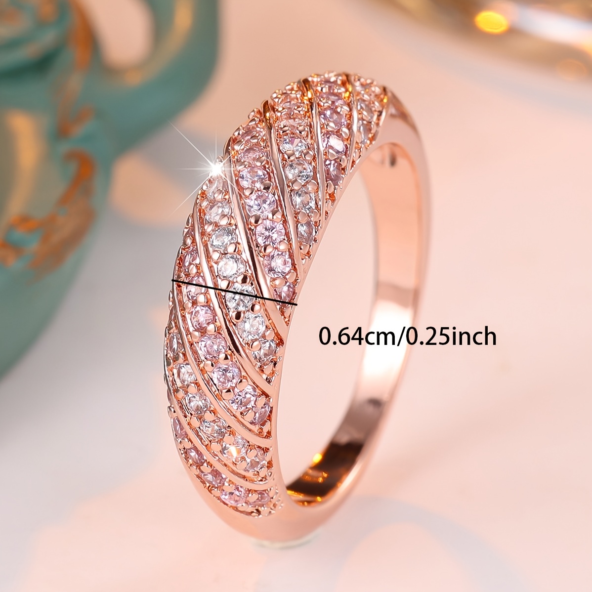 Women's Elegant Classic Synthetic Zirconia Ring, All-Match Style