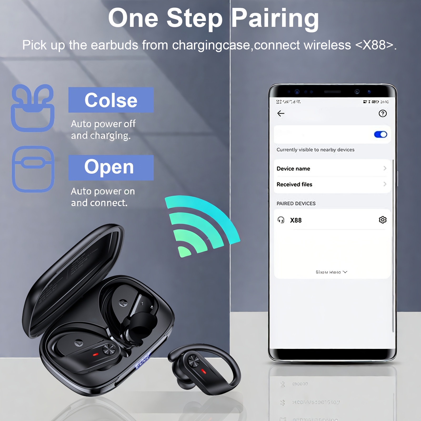 Wireless Earbuds 5.4 Headphones Sports, 75H Stereo Deep Bass Over-Ear with Earhooks, 4 ENC Mic, LED Display for Running Workout Exercise Gym, Exercise Audio Gear, Ergonomic Fit, Premium Audio, Noise Isolation, Music Lovers 11 Wireless Earbuds 5.4 Headphones Sports, 75H Stereo Deep Bass Over-Ear with Earhooks, 4 ENC Mic, LED Display for Running Workout Exercise Gym, Exercise Audio Gear, Ergonomic Fit, Premium Audio, Noise Isolation, Music Lovers