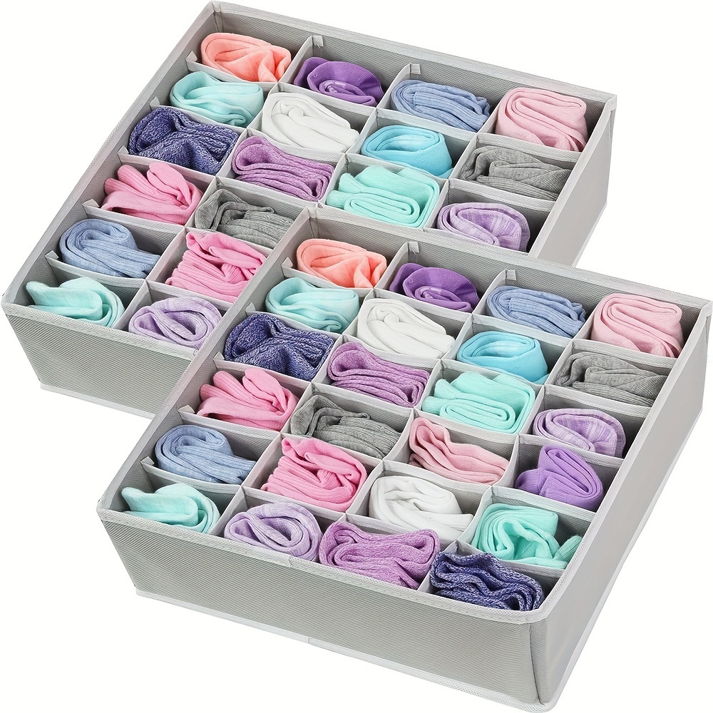 Socks Underwear Wall Mount Drawer Organizer, Switchable 6 Cell Drawer  Acrylic Organizers Self-Adhesive Anti Dust Storage Boxes for Clothes Socks