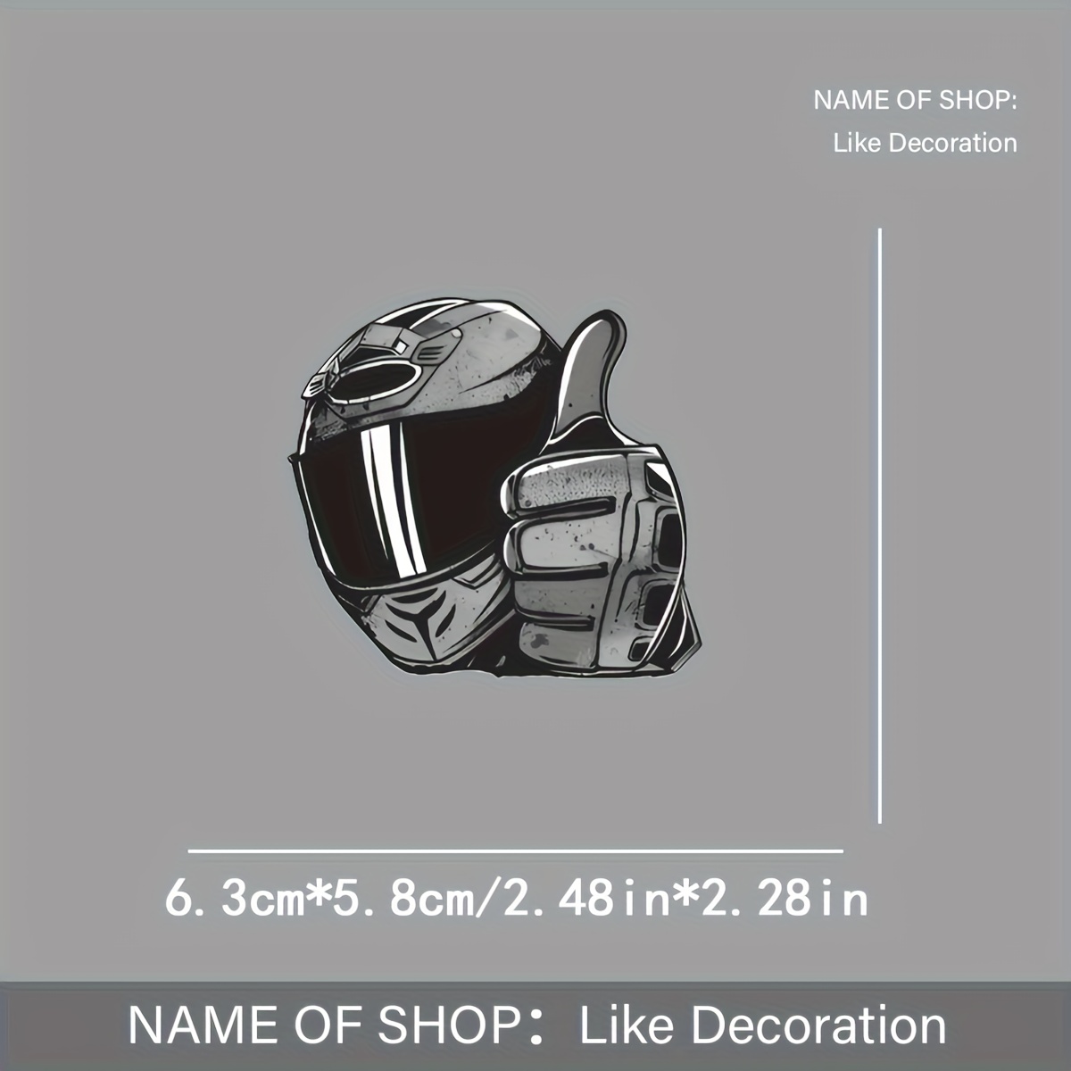 TEMU 1pc For Bikers Motorcycle Helmet Graphic Heat Transfer Sticker - Durable Washable Iron-on Decal For T-shirts, Hats, Jeans, Backpacks,