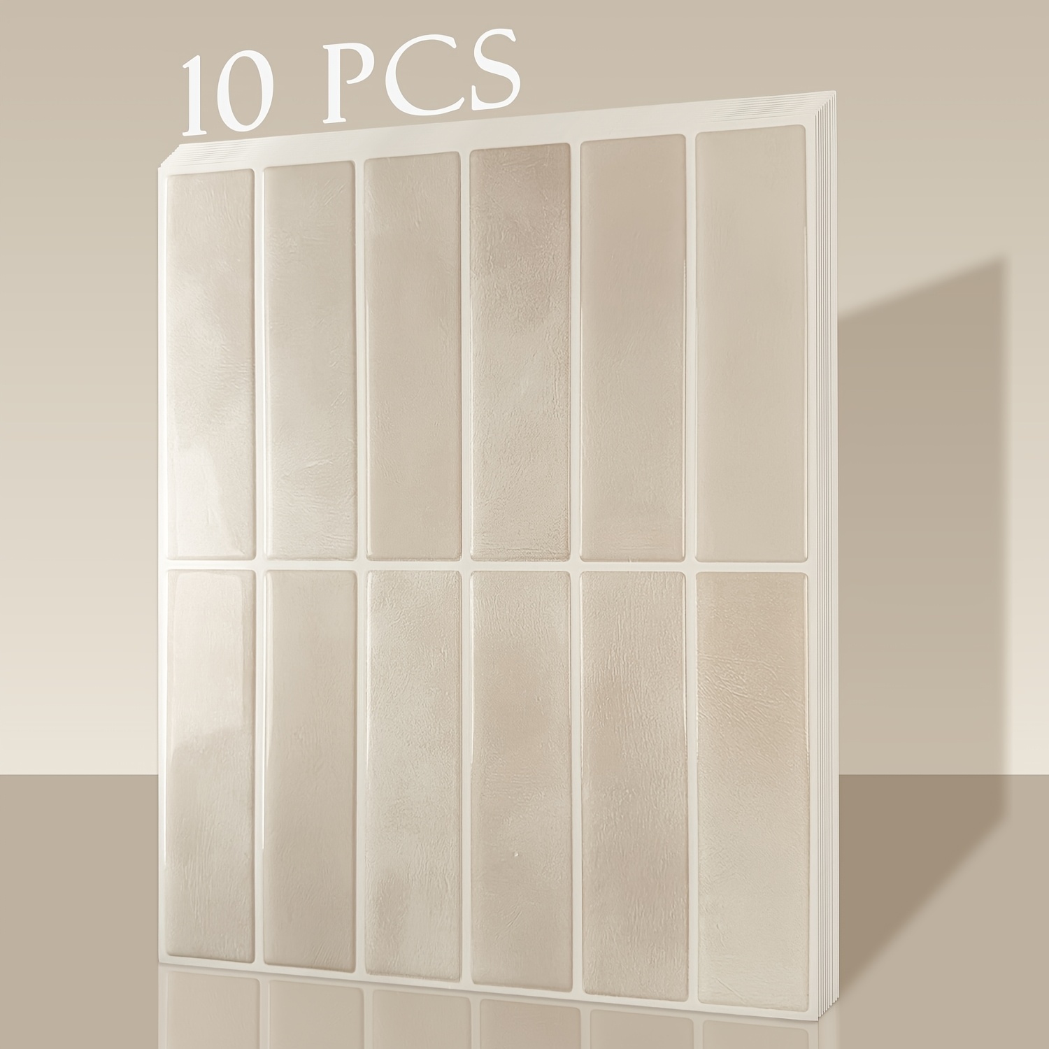 10pcs 3d Imitation Ceramic Tile Self-adhesive Wall Tiles, Nail-free Cement-free Wall Tiles, Waterproof, Oil-proof And, Suitable For Kitchen, Bathroom And Toilet, And , And Quickly Decorate The House.