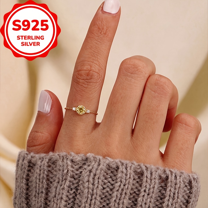 TEMU 1pc S925 Sterling Silvery Light Luxury Romantic -inspired Geometric Round Ring For Women, Soft Chain Index Finger Ring, Niche Fashion Exquisite