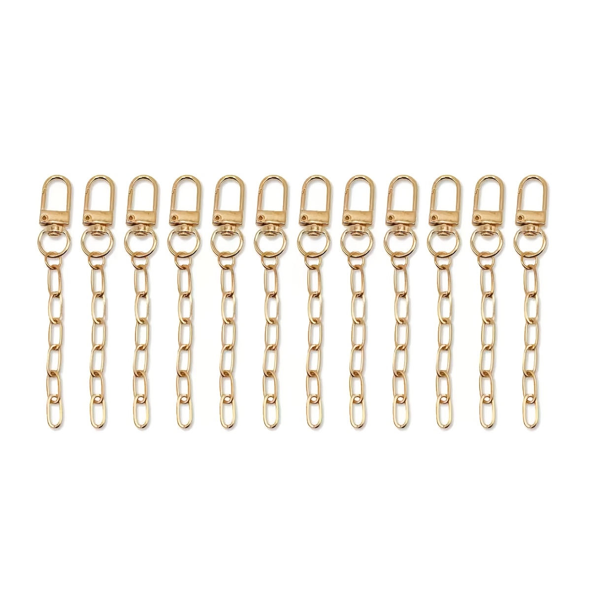 TEMU 22pcs Keychain Making Kit, Alloy Keychain Clips With Extender Chain, Swivel Snap Hook Clasps Key Ring, For Supplies Making Key Chain Bags