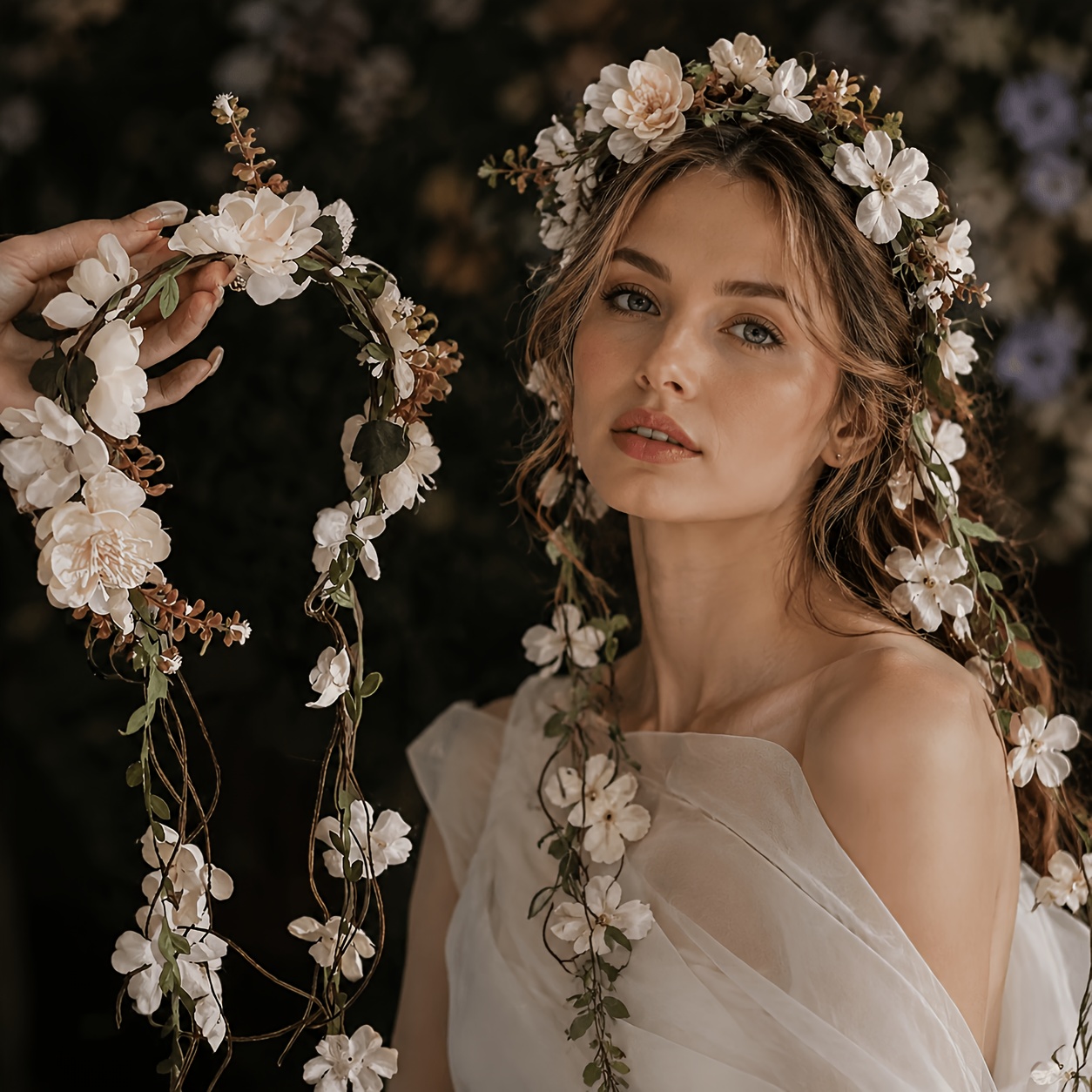 TEMU 2pcs Fresh And Stylish Flower Crown Headpieces, Fairy Forest-style Hair Accessories, Trendy Spring Hair Ornaments, Perfect Accessories For