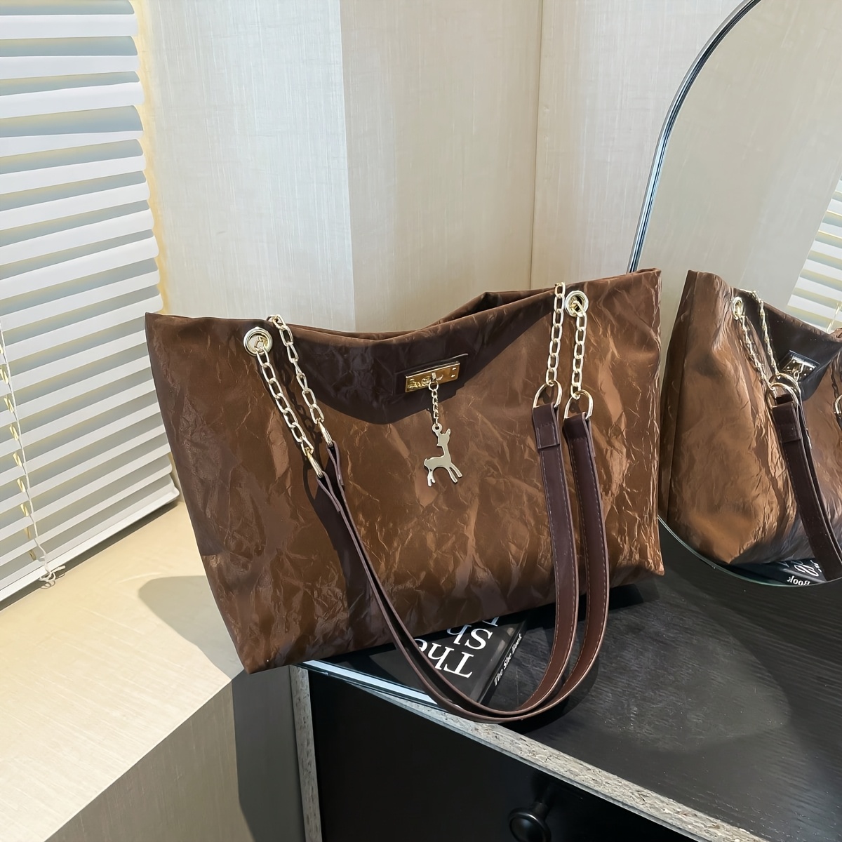 TEMU Women' Color Large Capacity Shoulder Bag Tote Bag Crossbody Bag Large Capacity Travel Outing Storage Bag Laptop Bag Business Casual Commuter Bag