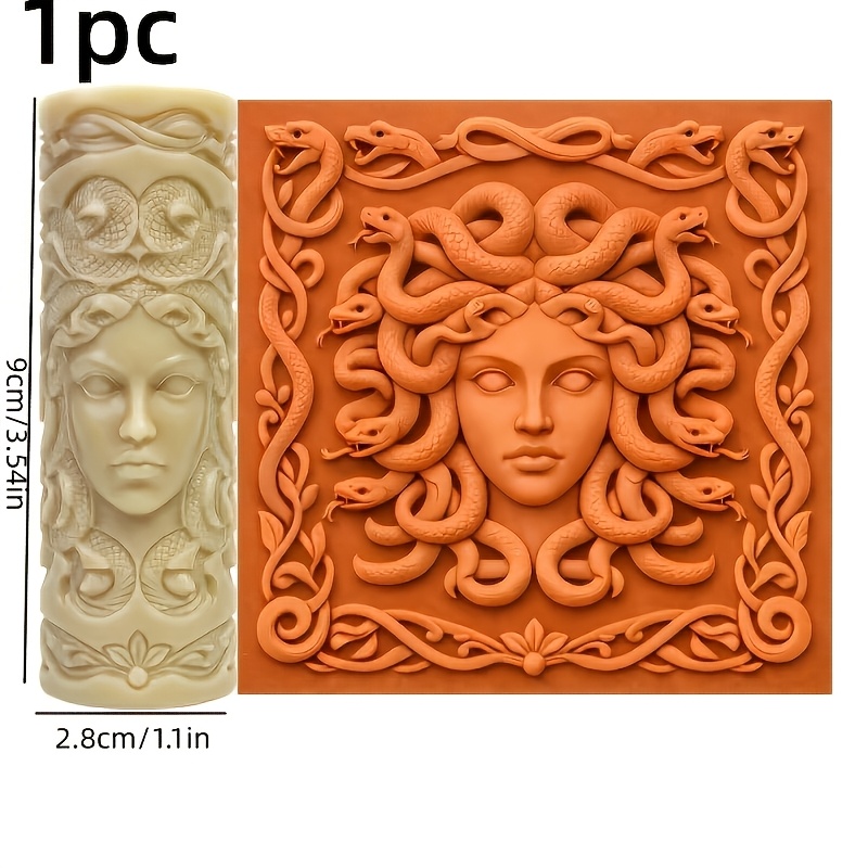 TEMU 1 pz Rullo per texture in argilla polimerica con texture Medusa - Strumento per goffratura con texture Medusa, per ceramica, ceramica, ,