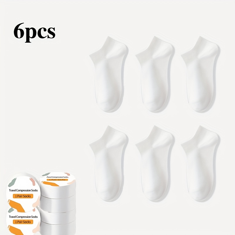 E-shop 3/6 Paar Unisex Einweg Kompressionssocken - Praktische, schweißabsorbierende, atmungsaktive Mid-Calf Socken, unverzichtbar für Geschäftsreisen,
