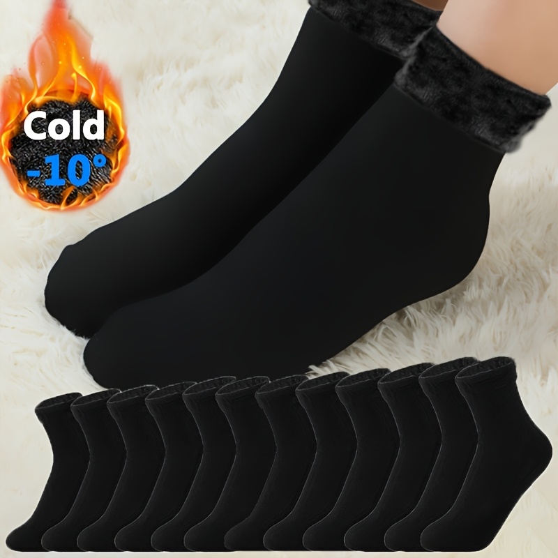 

6 Pairs Of Color Socks For Autumn And Winter, Thickened And Fleece-lined, Suitable For Outdoor Use, Warm Snow And Floor Socks, Soft And Cold-resistant Mid-calf Socks.