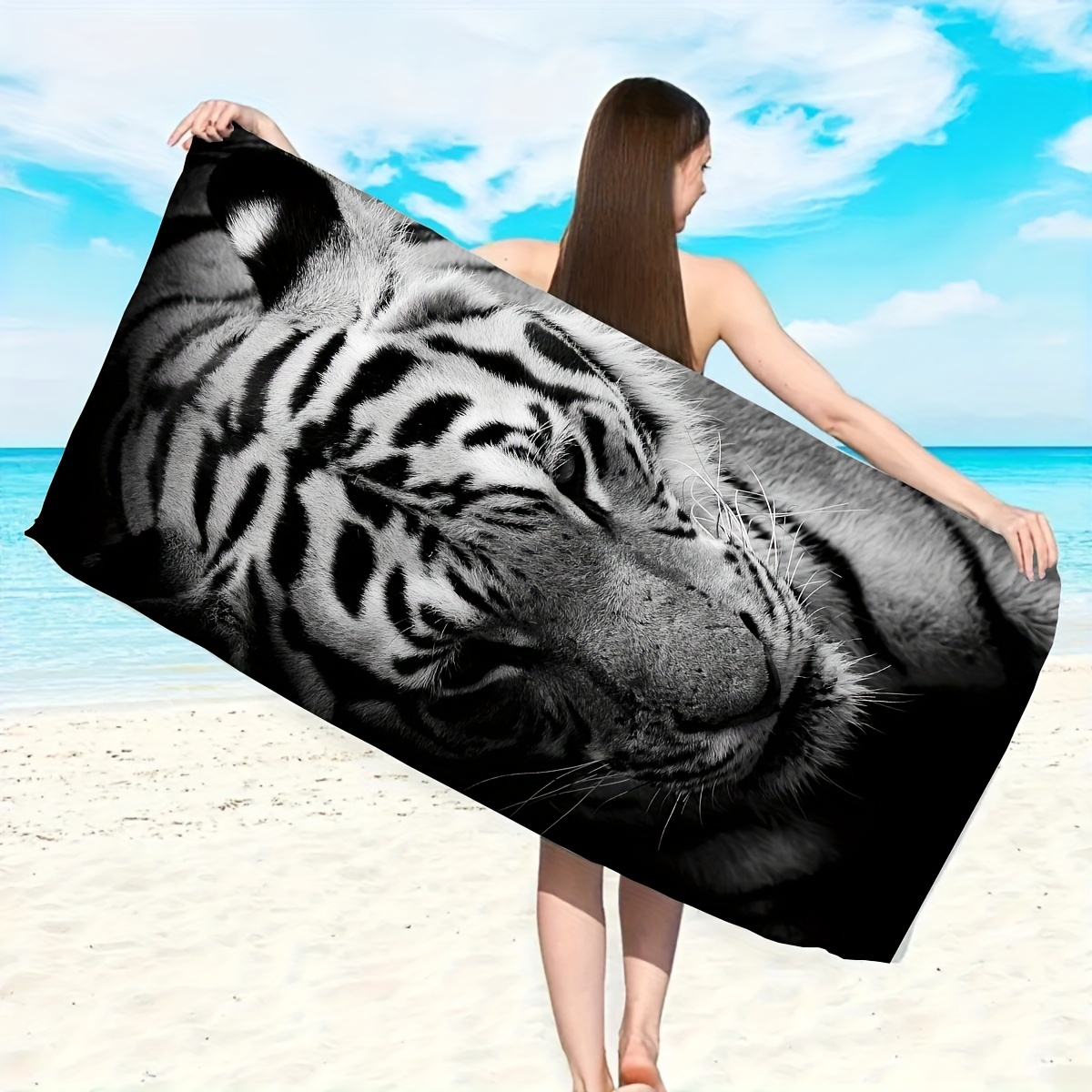 Violetpos Serviette De Plage à Séchage Rapide Et Légère - Grande Serviette De Plage - 90 X 180 Cm - Microfibre à Séchage Rapide - Imprimé Avec Océan Corail Baleine Dauphin