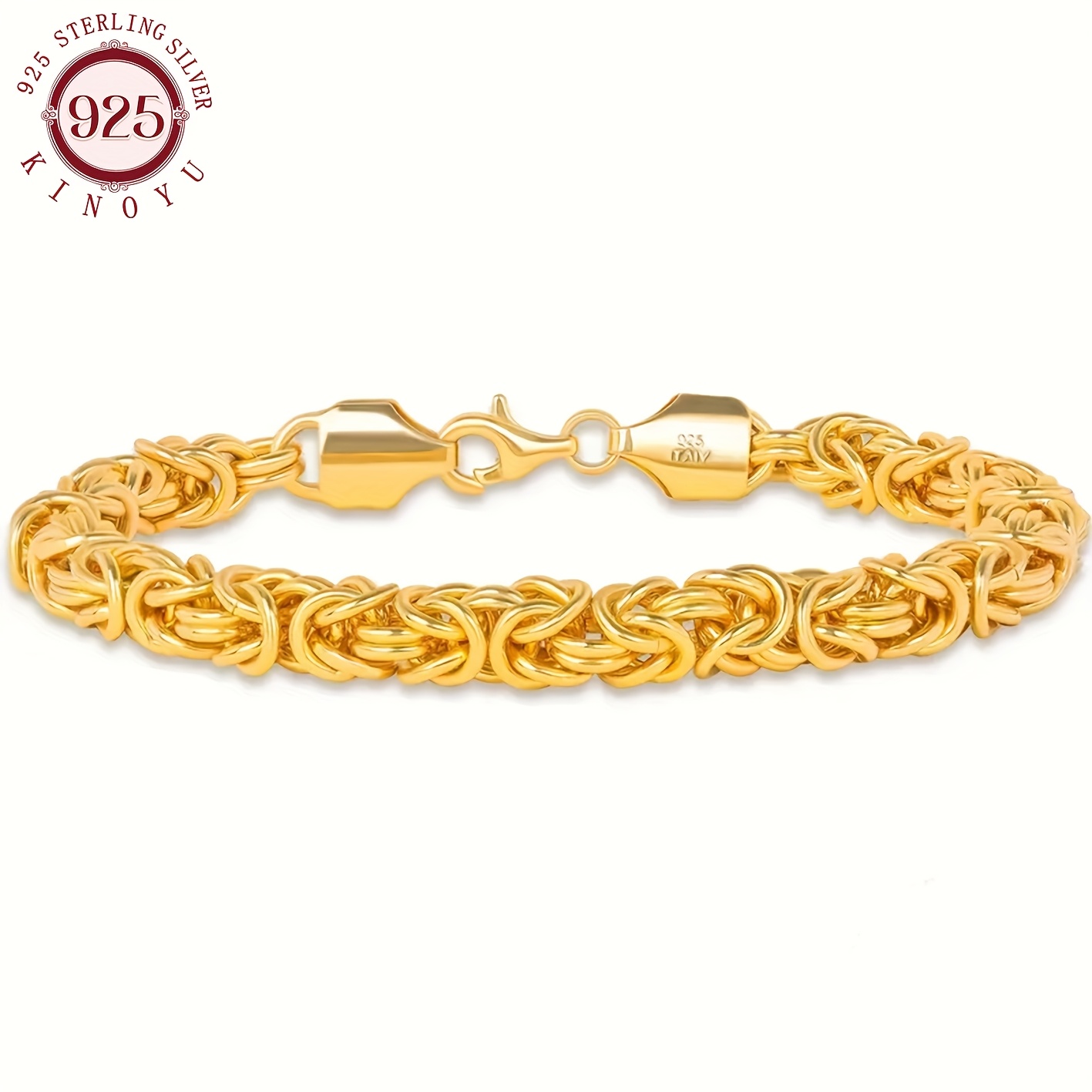 

Bracelet, Sterling Silver, Handmade, Suitable For Gifts, Material 925 Silver, 18k Golden Plated, Gift Gift Box.