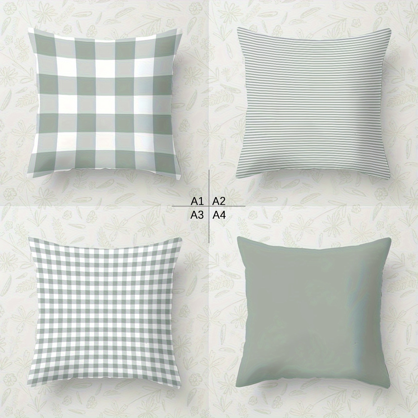 

4- Pillowcases, 17.7x17.7 & 15.7x15.7 , , -sided , , , , , For Sofa, , Bedroom Decor