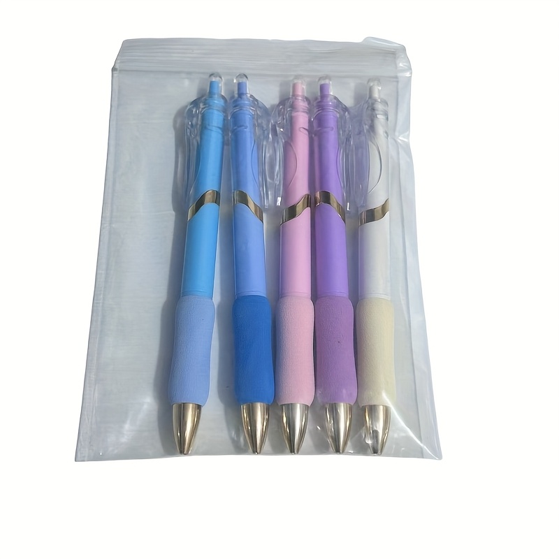 TEMU 5pcs Click Pens, Smooth Writing With Continuous Ink, 0.5mm Black Refill
