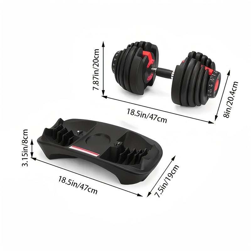 TEMU Manubrio regolabile da 24KG, cambio peso in 1 secondo, allenamento di con liberi per uso , per fitness completo del corpo, unisex (singolo)