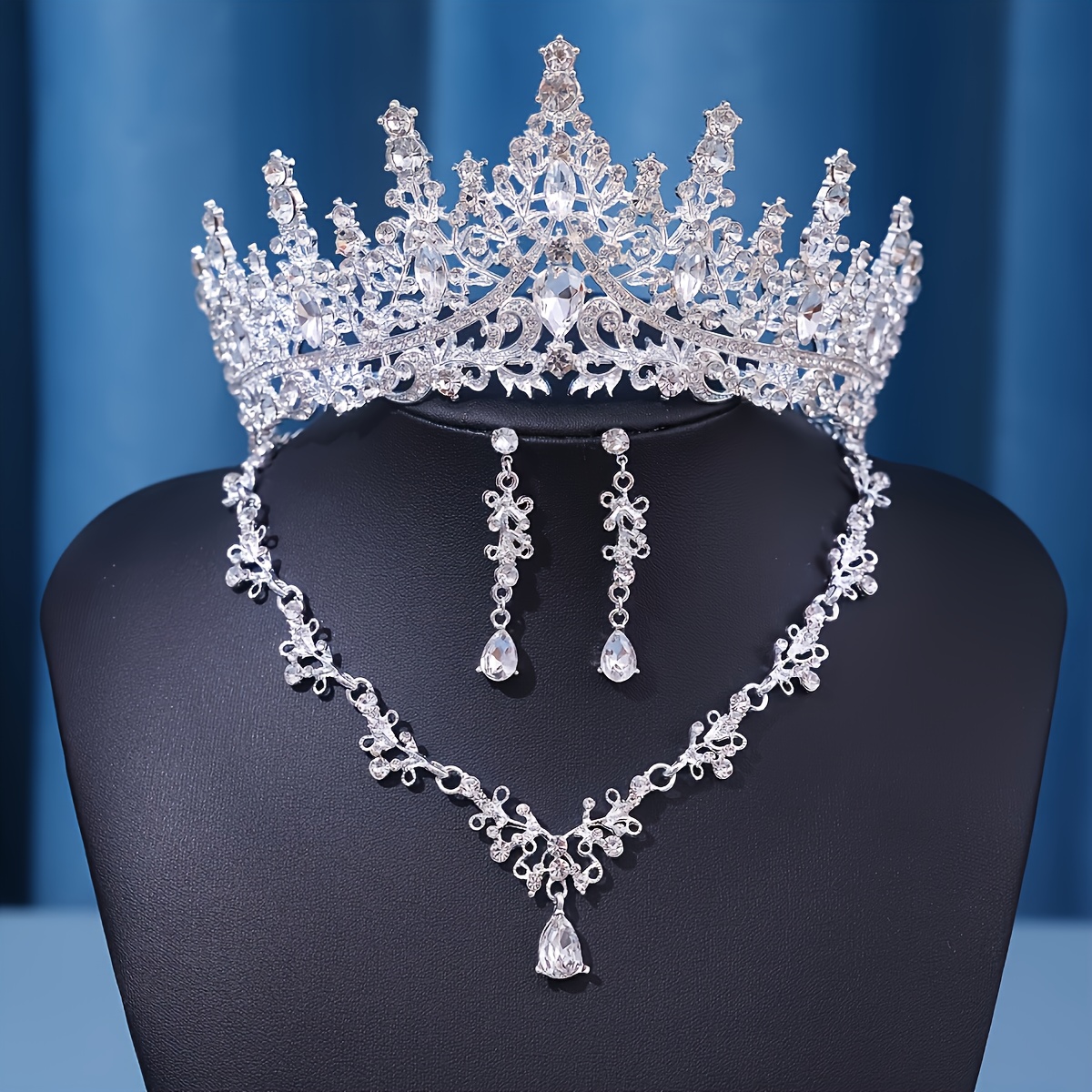 TEMU Baroque Sequined Crown Headband Set For Women, Hair Tiara Accessories For Party, Festival & Stage Performance