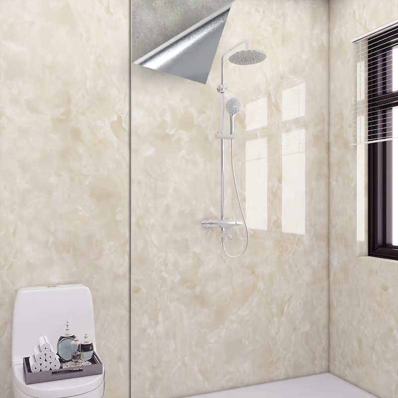 Bathroom Waterproof Renovation Color Stickers Bathroom Tile Wall Wallpaper Self-adhesive Ugly Concealing Wallpaper Bathroom Waterproof