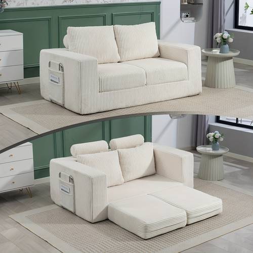 convertible sofa bed pull out sleeper sofa 3in 1 folding sofa bed 3 seater couch bed cloud floor couch with deep seat chaise lounge for living room bedroom no