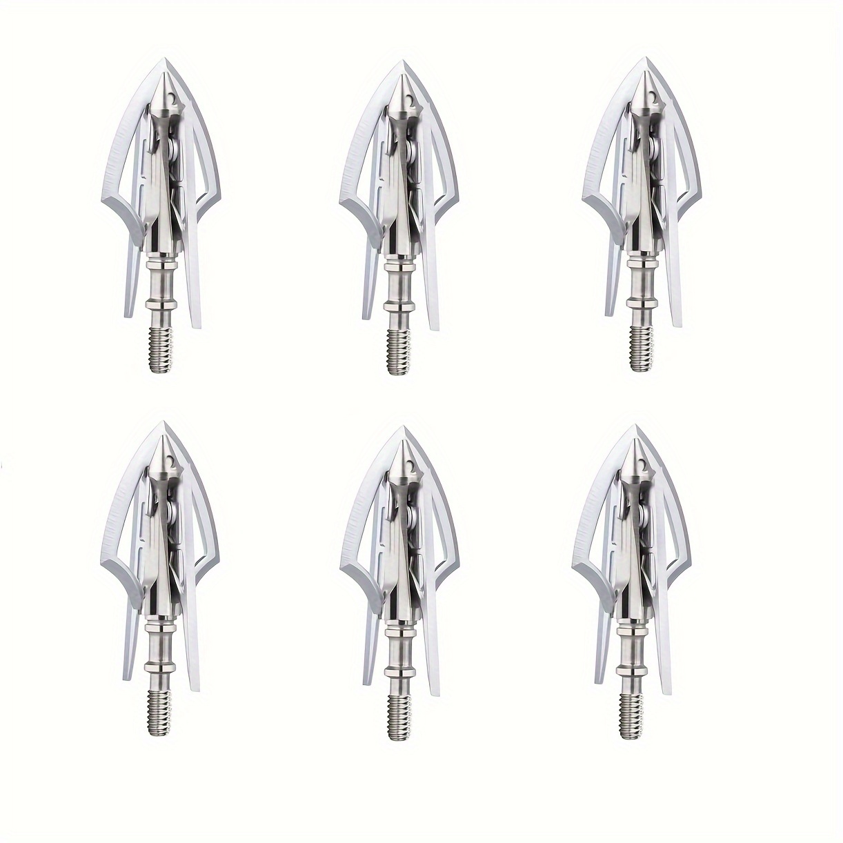 

6pack Broadheads Grain Fixed Blades&2 Mechanical Blades 2 Inch Cutting Dia