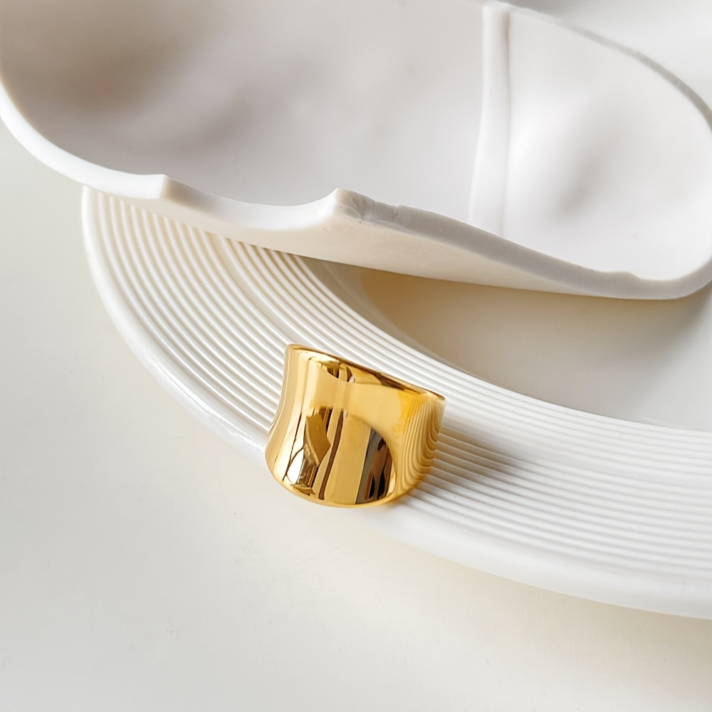 Silvery Plated Polish Ring for Women