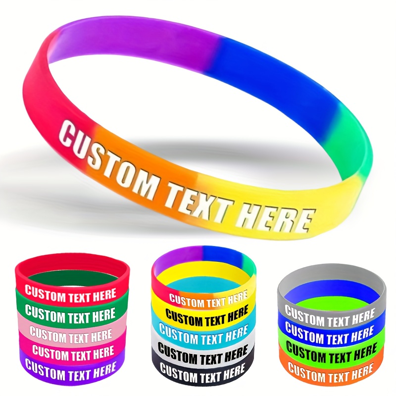 15pcs Custom Silicone Wristbands with Letter Patterns