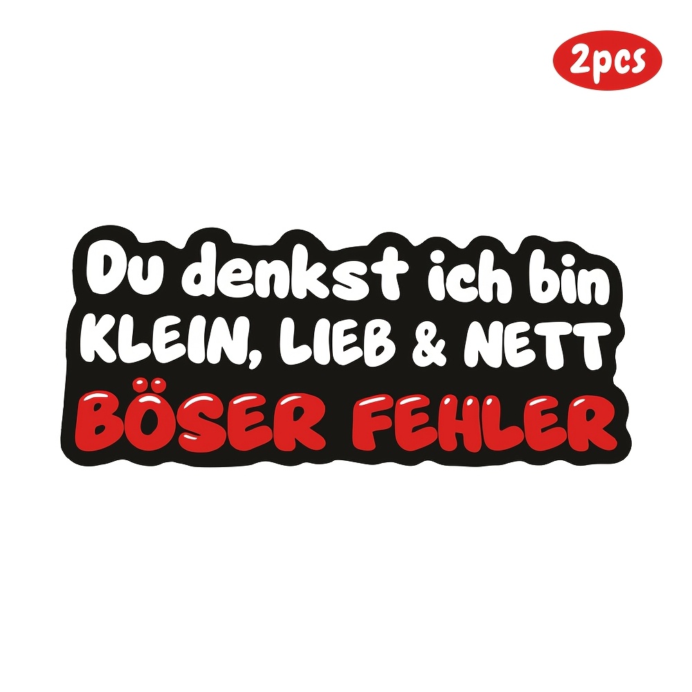 Image of 2pcs Don't Be Fooled By Me! Cute! German Böser Fehler Bad Bad Meme Funny Pvc Car Sticker Personalized Spoof Car Window Decoration Sticker