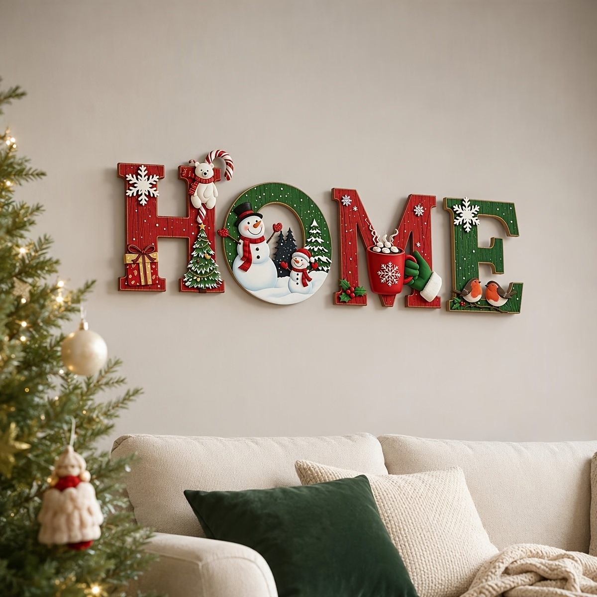 2d Flat, 2d Flat 4pcs Christmas European And Set - Wooden Wall Decorations With A Festive Christmas Atmosphere - Suitable For Holiday Or Home Decoration - Can Be Used For Wall Decoration In Settings -