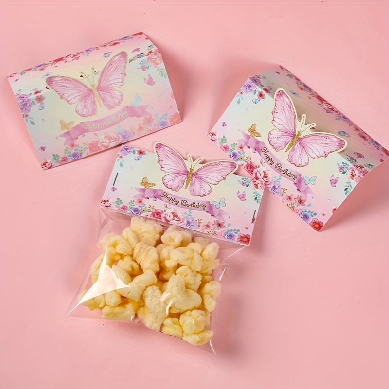 

20pcs Sacs de Fête Papillons avec Design "Papillon ", 6.7"x4.7" - Sacs d'Emballage Colorés pour Bonbons & Biscuits OPP pour Anniversaires & Célébrations d'Événements, Décorations Papillons