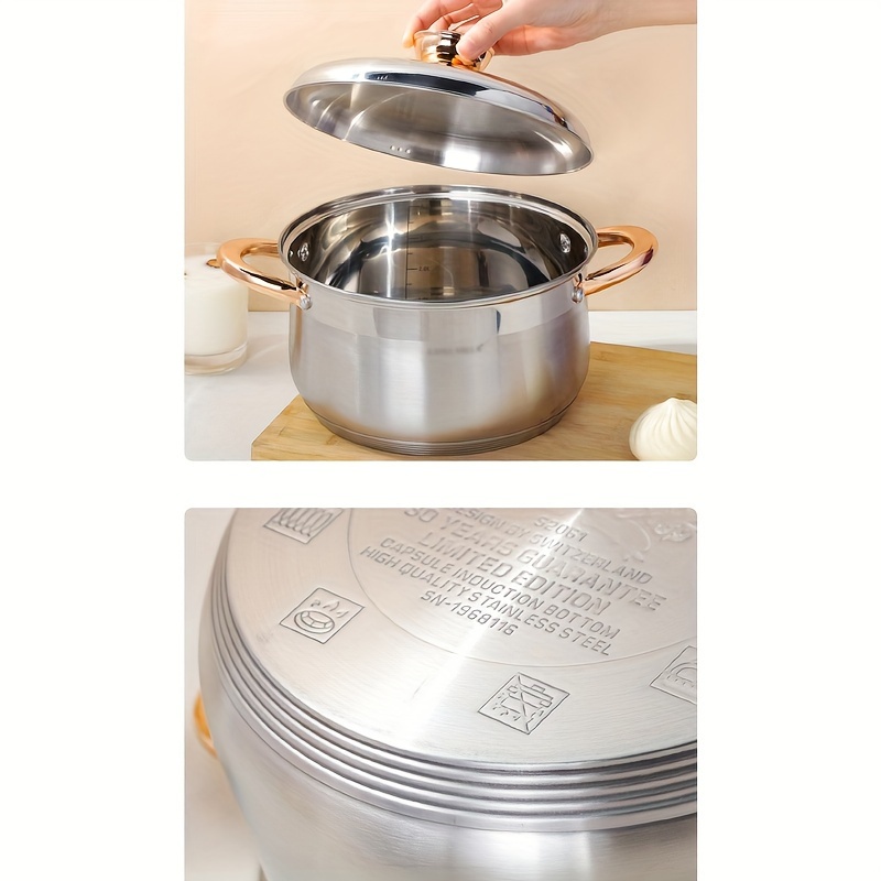 premium thick stainless steel soup pot with dual handles 5 layer bottom   compatible with induction cookers       desserts details 6