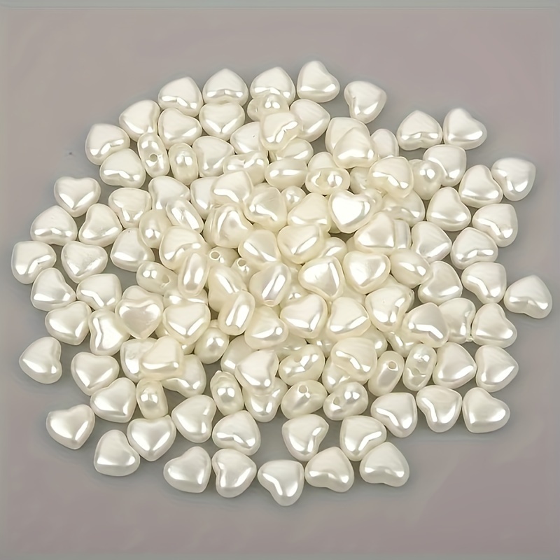 

Lot de 100 perles en forme de cœur en acrylique pour la fabrication de bijoux, kit de perles blanches en forme de cœur pour bracelets, colliers, vêtements, décorations artisanales