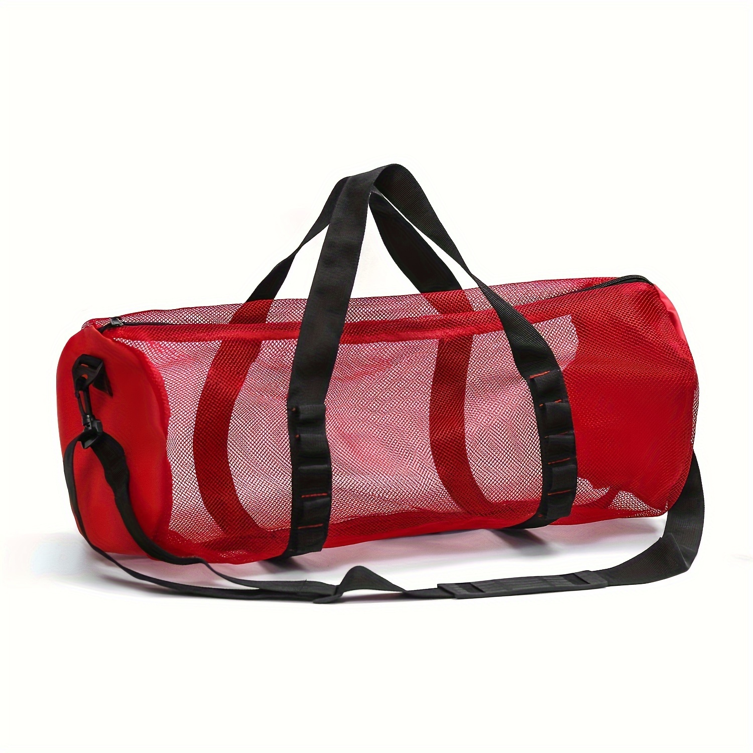 strandtasche mit großem volumen, runde zylinder-mesh-strandrucksack, atmungsaktive mesh, für reise-strand-aufbewahrungstasche surfen schnorcheln schwimmen - spätester aufbewahrung für surfbrett, schnorchelgerät, schwimmweste und tauchgerät