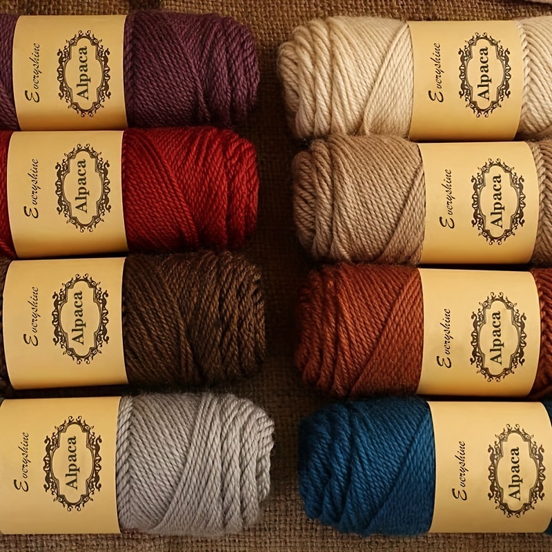 

4pcs Alpaca Wool Yarn Bundle - Luxurious & Marled Shades For Knitting & Crocheting - Ideal For Cozy Winter Sweaters, Shawls, Hats - 100g (400g Total) - Crafting With Blue, Apricot, Navy, And More