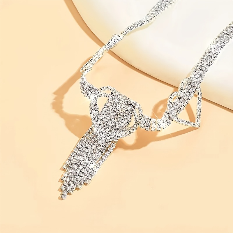 

Women's Foot Jewelry, Sparkling White K Rhinestone Plated Heart Anklet With Long Tassel And Claw Chain, Perfect Gifts For Girls