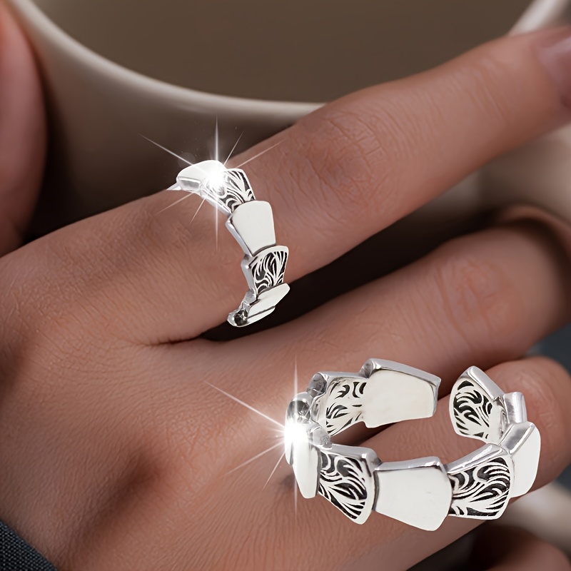 Women's Hip-Hop Dragon Scale Open Ring, Unique Design